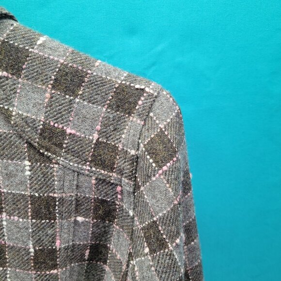 Baxis Womens Medium Plaid Wool Jacket With Button Front Closure & Pockets - Picture 10 of 11